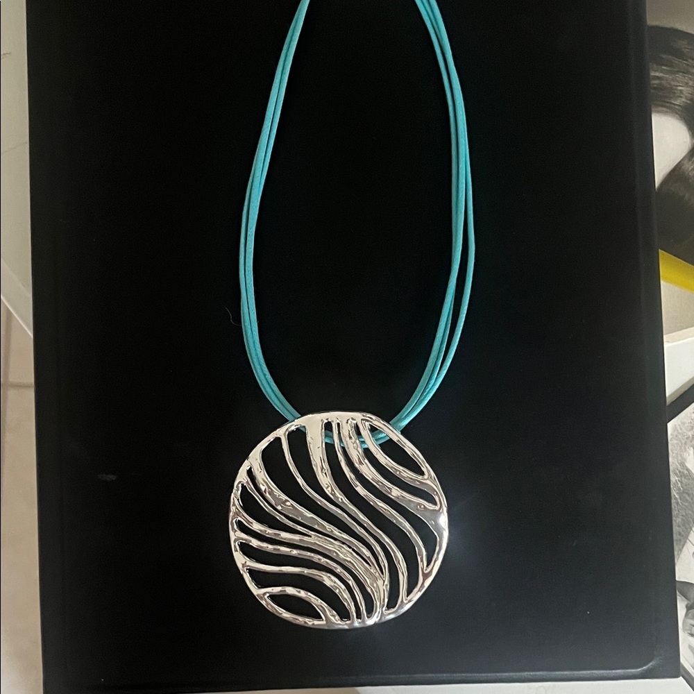 Silver Wave Pendant Necklace